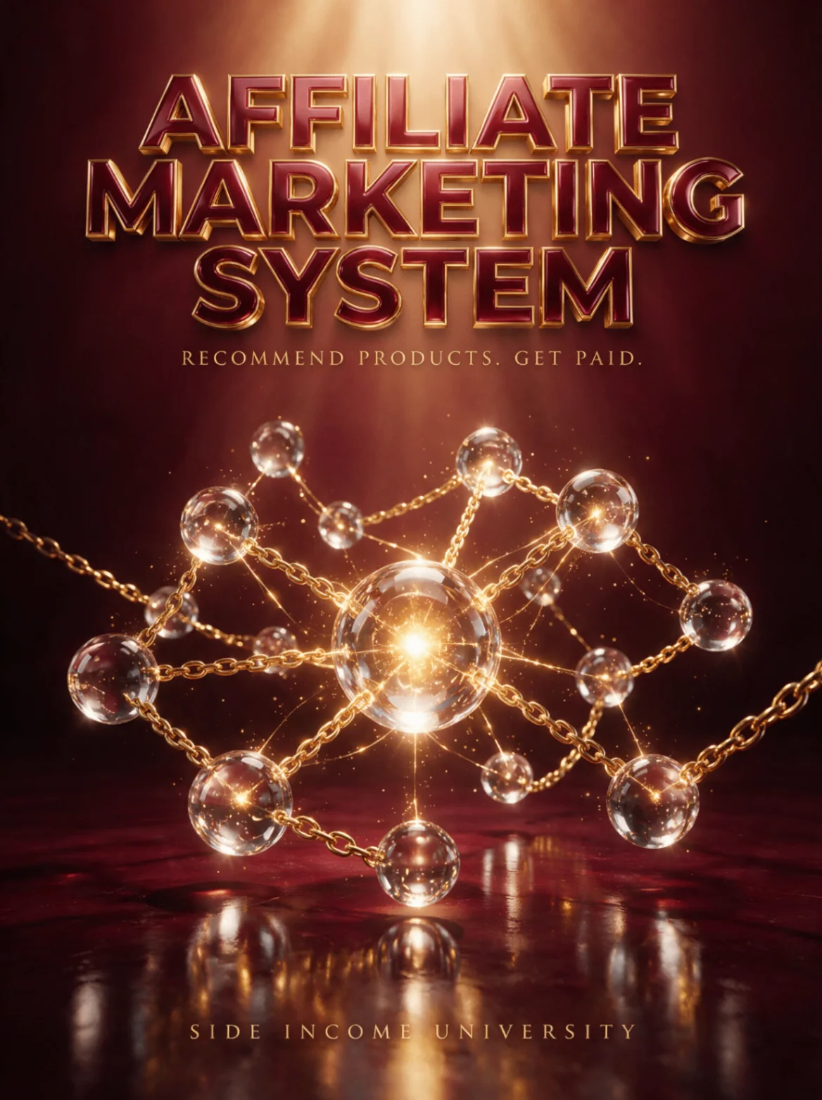 Affiliate Marketing System course cover: Recommend products, get paid.