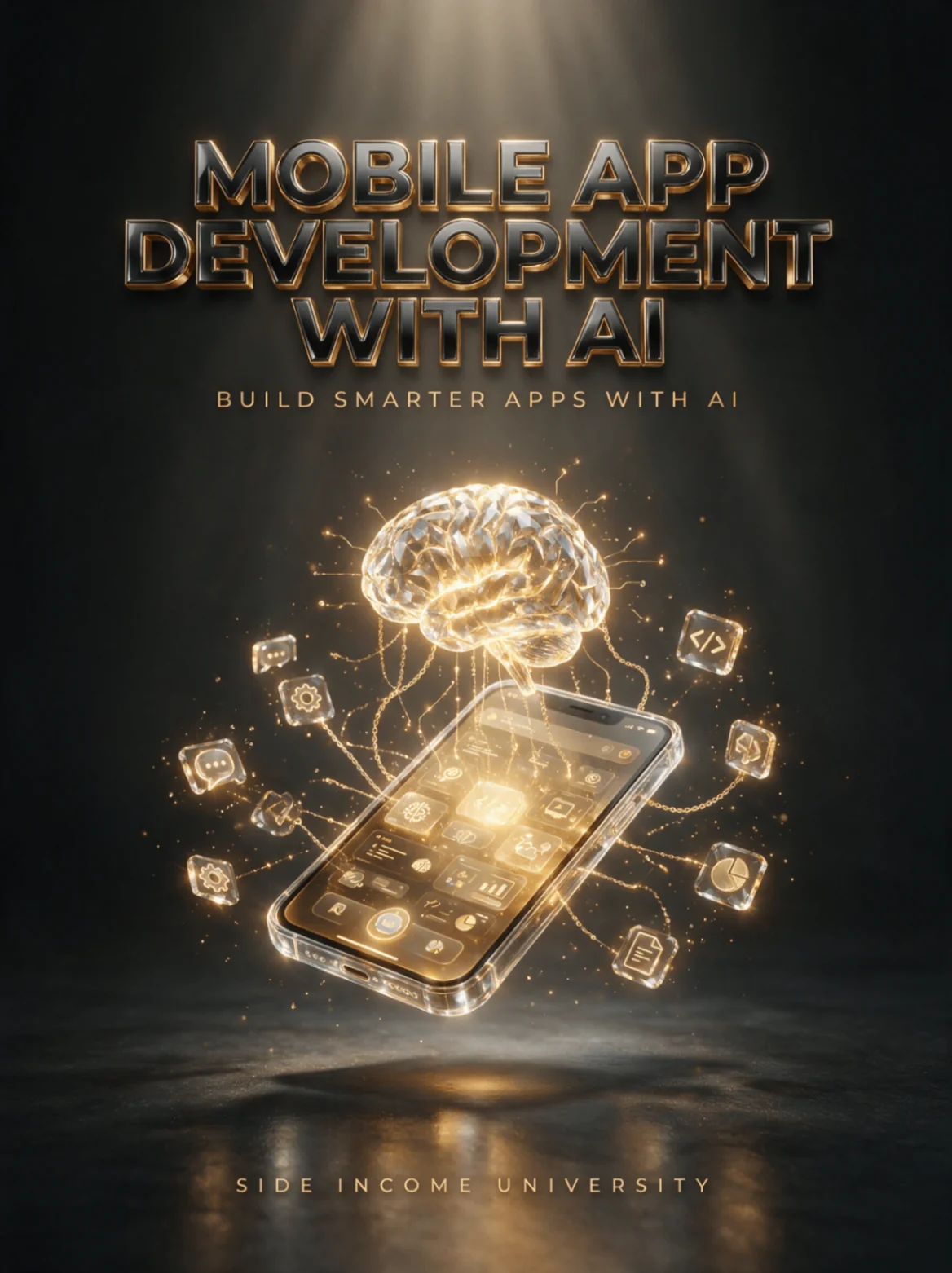 Mobile App Development with AI course cover: Build, launch, and grow real mobile apps with AI, no coding background required.