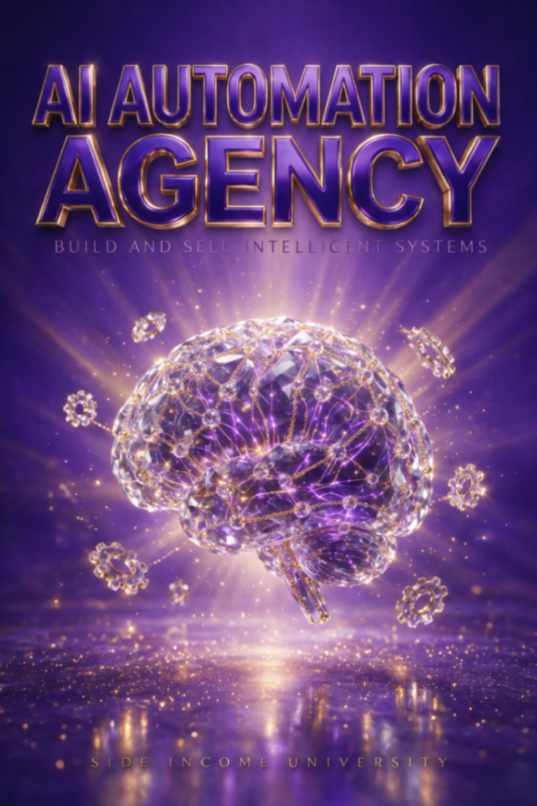 AI Automation Agency course cover: Build and sell intelligent systems.